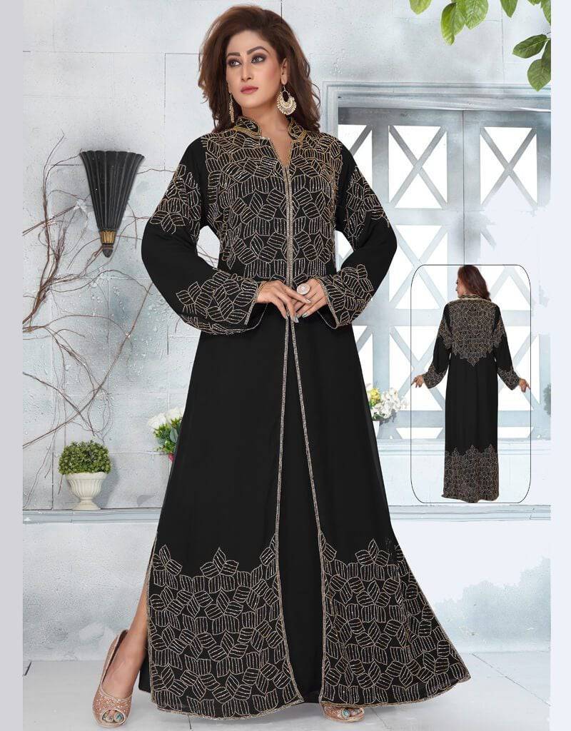 Heavy Embroidered Whole Sale Kaftan with Back work