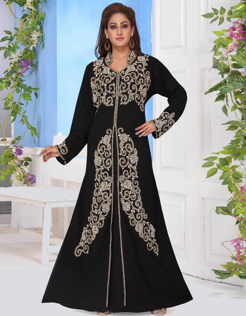 A-line style embroidered Whole Sale Kaftan with front Slit