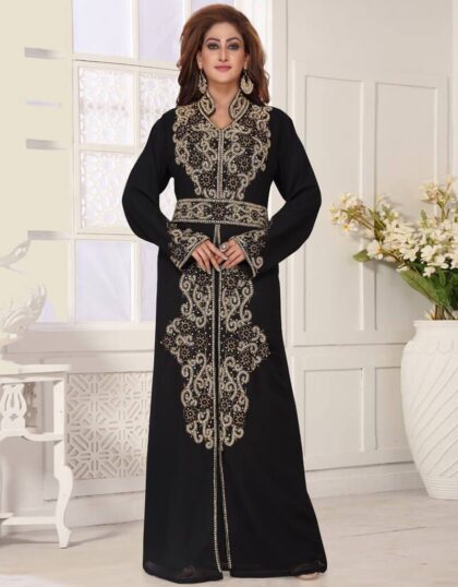 Whole Sale Stand Collar caftan with golden work