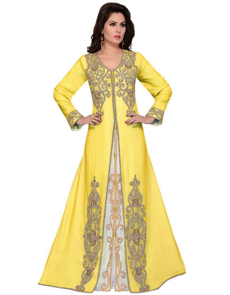 Gold embroidered A-line Wholesale Kaftan